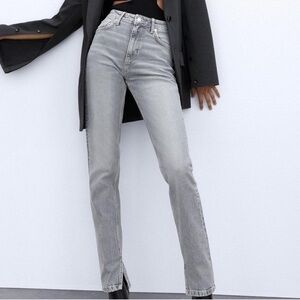 Zara straight split jeans 2 size 34 eu